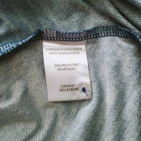 MyStyle  Faux Blue Jean Blouse Stretch Blue Tones S - Picture 9 of 9